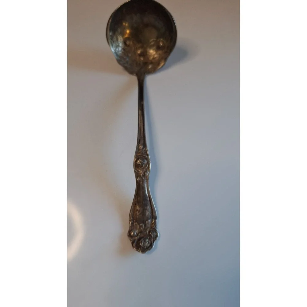 American Beauty Rose by Holmes & Edwards Silverplate Sauce Ladle 6-7